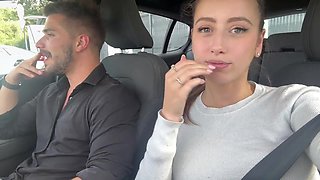 French teenage enjoys intense mmf threesome with passionate blowjob