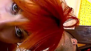 Sexy redhead teen Liza fucked by step brother with condom