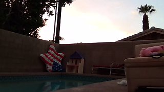 Sexy beautiful ass brunette babe outdoor solo