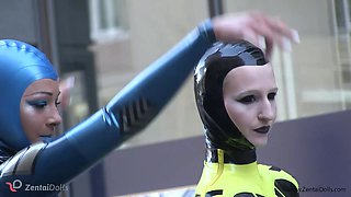Through The City In A Tight Latex Costume - Watch4Fetish