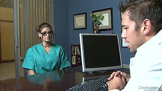 Madelyn Marie's Busty Nurse Encounter Turns Into Heat