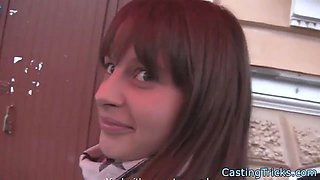 Euro casting amateur sprayed with cum