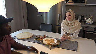 Hijabi Wife Cheating with Her Husband's BBC Friend