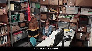 Chubby teen Brooke Bliss caught shoplifting and fucked very hard