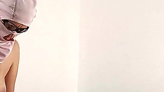 Amateur Woman Has Fun Trying on Clothes and Cutting Them.