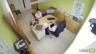 Modest Brunette Has Dirty Sex For Cash In The Loan Agency