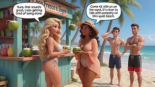 Blonde Wife’s Beach Tease Turns Wild in House Fuck Fest With Hubby and Young Guys