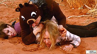 DOMTHENATION - COUGAR gets dirty buttfuck in the muddy while cuck damsel assists