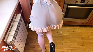 Fox Maid Cosplay - Blowjob And Hard Doggystyle Sex In The Kitchen