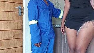 Ebony Vixen's Kitchen Passion in Homemade Back Action