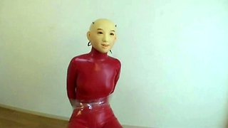 Amateur CDin latex dildoing
