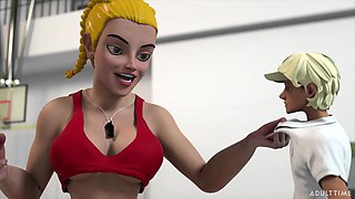 Animated porn movie with blonde slut having sex with a stud