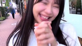Asian College Teen Giving Handjob And Tit Fuck
