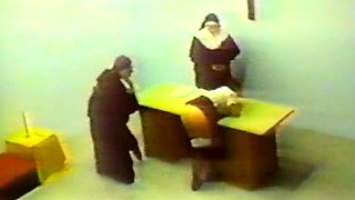 Bound brunette spanked and toyed from behind