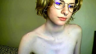 Orgasm of blonde Teen with big boobs