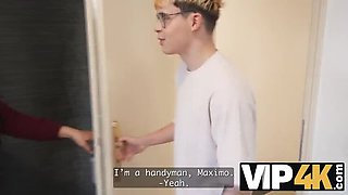 VIP4K. Hairy Czech MILF Gets Hard Anal From Handyman
