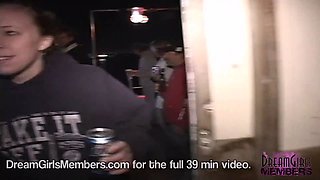 Crazy spring breakers do a striptease on a night cruise