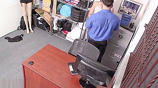 Chubby ebony teen 18+ shoplifter punish fucked by officer
