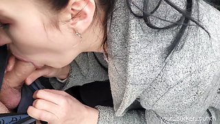 Mouthful of Cum Near the Road