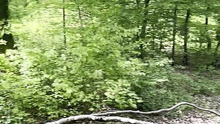 POV Man Blowjob Then Fuck in the Middle of the Forest Without Protection to Finish She Swallows All the Sperm!