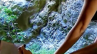 Skinny teen Esmeralda surprises a visitor to the island and seduces him into sex