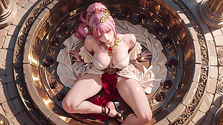 Soaking Lazily in a Grand Stone Bath and Rose Garden, Transitioning From Noble Poses to Intimate Floor Crawling.