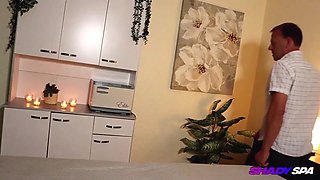 ShadySpa- Dark-Haired Latina Luxe La Fox Blends Massage with Intense Jerkoff