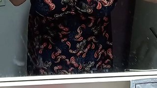 Busty curly brunette with big boobs fucks on couch