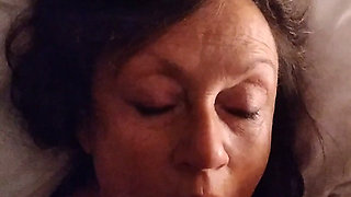 POV of Mature Cum Lover Candi Annie Wakes to Mouthful of Cum