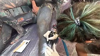 Tattooeed and Piercings Titty Tattoo Session Turns Into Wild Anal Ride