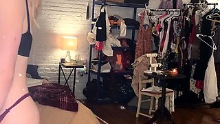 Curly Blonde Teen Records Solo Dildo Masturbation