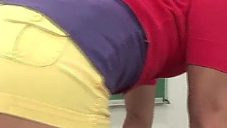 Brunette Student Fucked Hard by Teacher on the Classroom Desk
