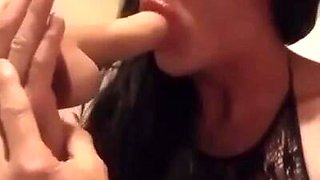 Mature Crossdresser Deepthroats Dildo