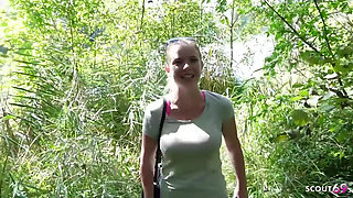 German Ginger Girl with Green Eyes Talk to Risky Public POV Fuck by Stranger