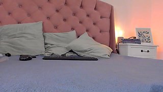 Passionate indian enjoys lingerie solo in sensual bed fantasy