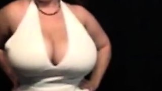 Big-Titted BBW Strips Out of Her White Dress