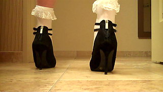 crossdresser frill socks high heels and stockingspart 3