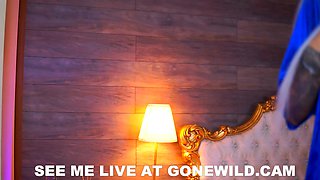 Stunning Platinum Blonde Bombshell Teases Huge Tits on Cam
