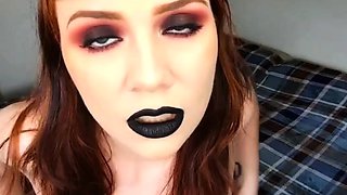 EnigmaMGF - Goth Cums on Huge Dildo