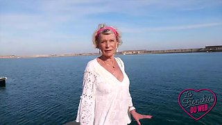 Eva Delage, 70 year old Blonde Cougar Fucked by 2 Men