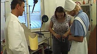 Pussy examination turned into hardcore foursome in the hospital