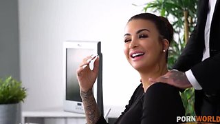 Spanish Secretary Susy Gala Has Hardcore Fun with Her Boss using Her Smooth Pussy