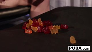 Big Tit Blonde Slut Stuffing Her Licorice into the Wrong Hole