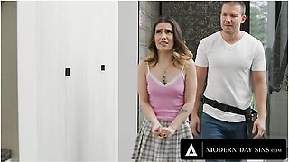 Virgin Chanel Camryn With Chastity Belt Wants Locksmith Codey Steele To Fuck Her