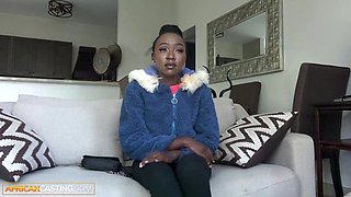 Tiny 18yo Black Cutie Starts Shy Then Goes Wild In Homemade Casting