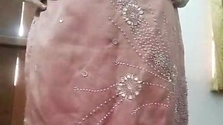 Indian Bummer Crossdresser Bottom real homemade fuckfest in pinkish salwar kurta with strenuous jwellery just like a housewife