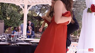Horny babes threesome wedding sex