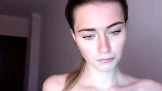 Petite small tit babe with perfect pussy masturbates