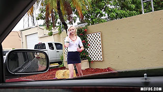 Stranded Teens - Petite Maddy Rose Feels a Bulge & Gives Tony a Blowjob Before Taking His Hard Cock in the Car