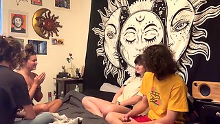 experienced teens teach virgin couple how to do it (angle 2 only)